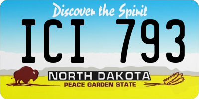 ND license plate ICI793