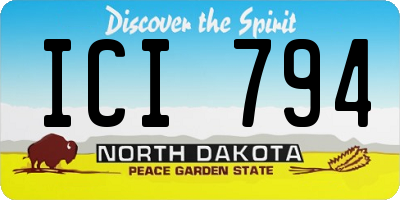 ND license plate ICI794