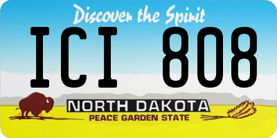 ND license plate ICI808
