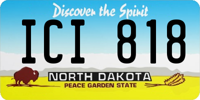 ND license plate ICI818