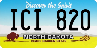 ND license plate ICI820