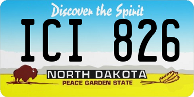 ND license plate ICI826