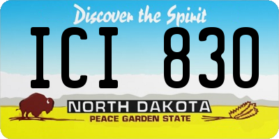 ND license plate ICI830