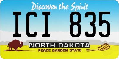 ND license plate ICI835