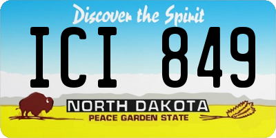 ND license plate ICI849