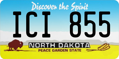 ND license plate ICI855