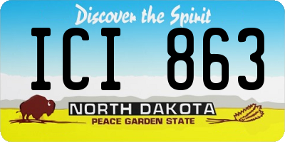ND license plate ICI863