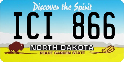 ND license plate ICI866
