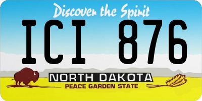 ND license plate ICI876