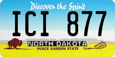 ND license plate ICI877