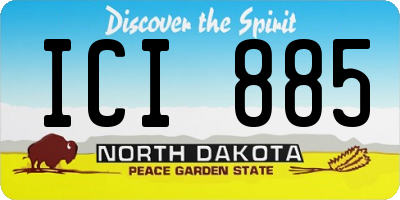ND license plate ICI885