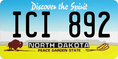 ND license plate ICI892