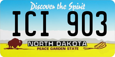 ND license plate ICI903