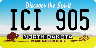 ND license plate ICI905