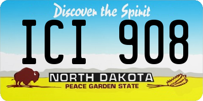 ND license plate ICI908