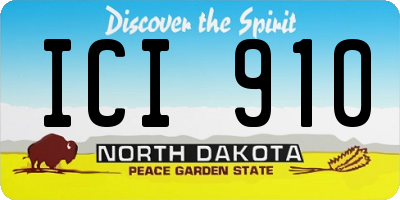 ND license plate ICI910
