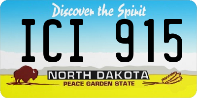 ND license plate ICI915