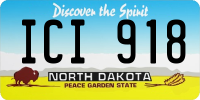 ND license plate ICI918