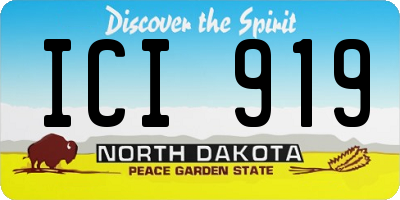 ND license plate ICI919