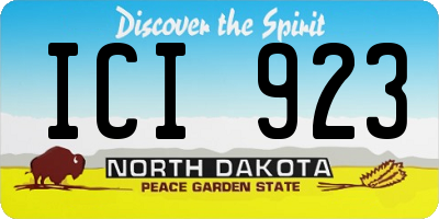 ND license plate ICI923