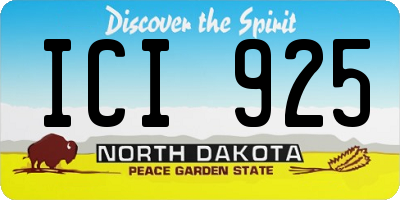 ND license plate ICI925