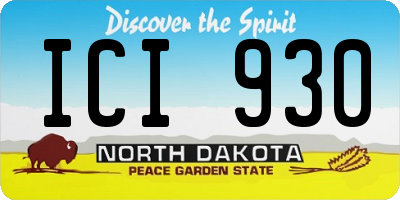 ND license plate ICI930