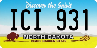 ND license plate ICI931