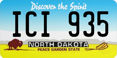 ND license plate ICI935