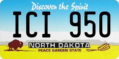 ND license plate ICI950