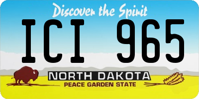 ND license plate ICI965