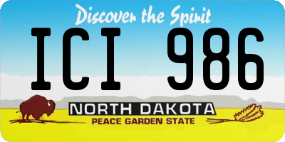 ND license plate ICI986