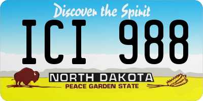 ND license plate ICI988
