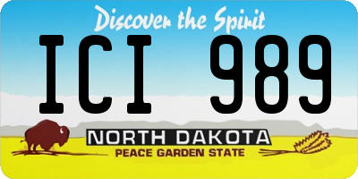 ND license plate ICI989