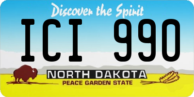 ND license plate ICI990