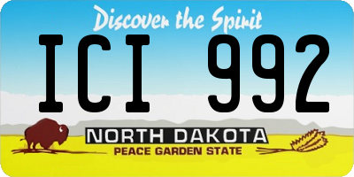 ND license plate ICI992