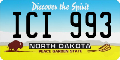 ND license plate ICI993