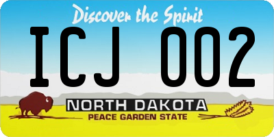 ND license plate ICJ002