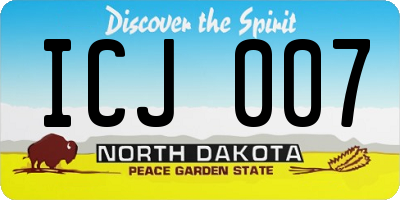 ND license plate ICJ007