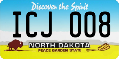 ND license plate ICJ008