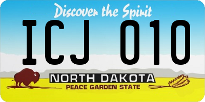 ND license plate ICJ010