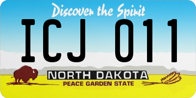 ND license plate ICJ011