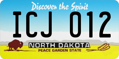 ND license plate ICJ012