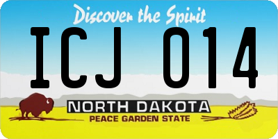 ND license plate ICJ014