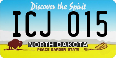 ND license plate ICJ015