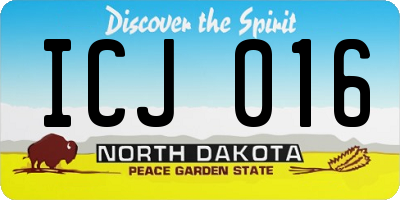 ND license plate ICJ016