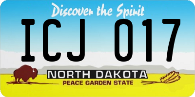 ND license plate ICJ017