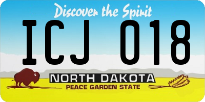 ND license plate ICJ018
