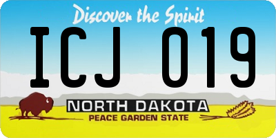 ND license plate ICJ019