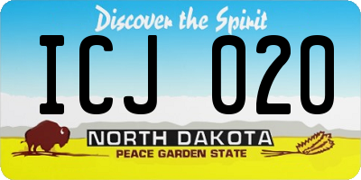 ND license plate ICJ020