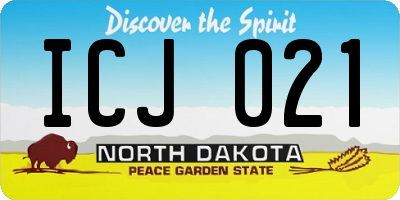 ND license plate ICJ021